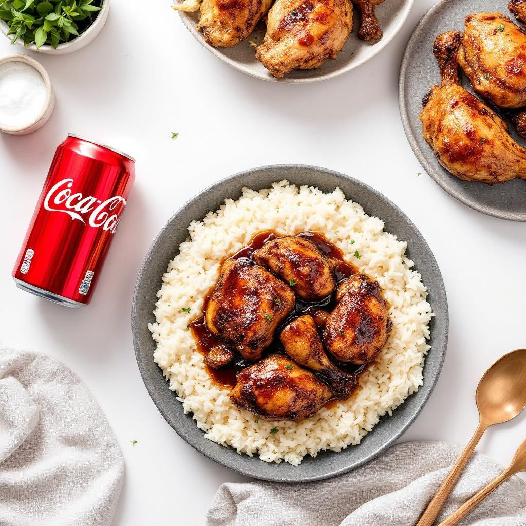 POULET BRAISE AU FEU DE BOIS ET RIZ BLANC +UNE BOISSON AU CHOIX